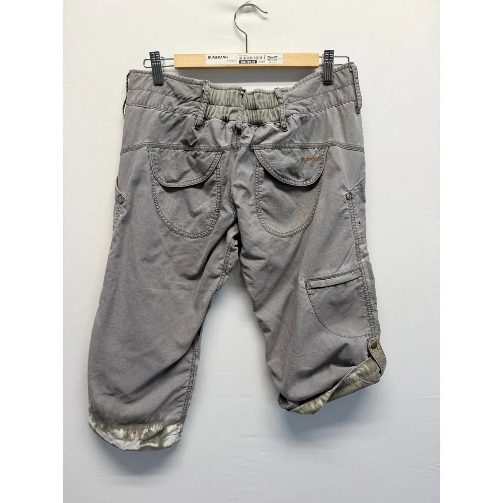 Gramicci Gray Cargo Capri Shorts Tie Dye Hem Gorpcore Hiking Utility Womens 31
